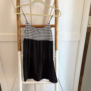 Roxy Y2K Black and Gray Striped Babydoll Mini Dress